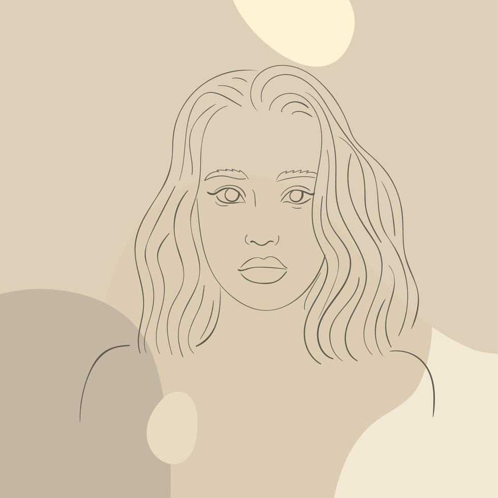 kvinna ansikte line art illustration, logotyp, feminina koncept. använd för tryck, tatueringar, affischer, textil, logotyper, kort, varumärke vektor