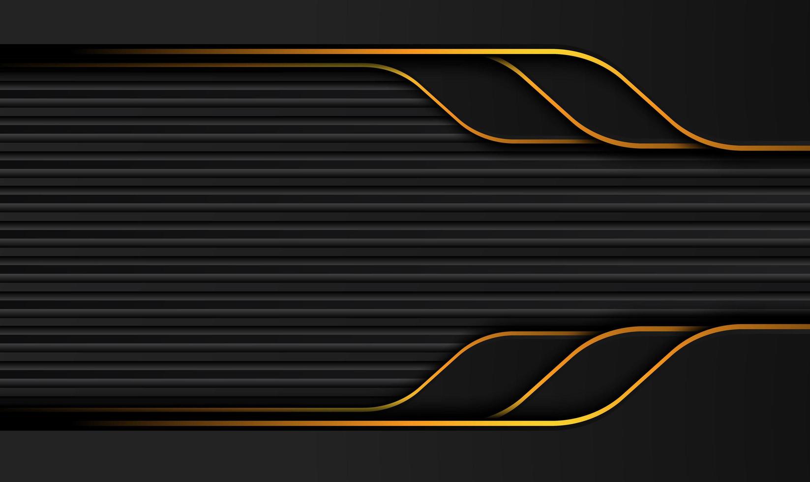teknisk svart bakgrund med kontrasterande orangegula ränder. abstrakt vektor grafisk broschyr design