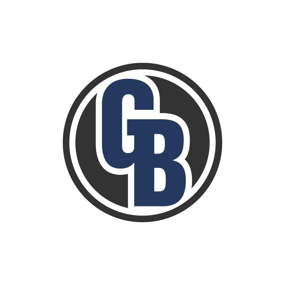 cirkel logotyp med bokstaven gb vektor