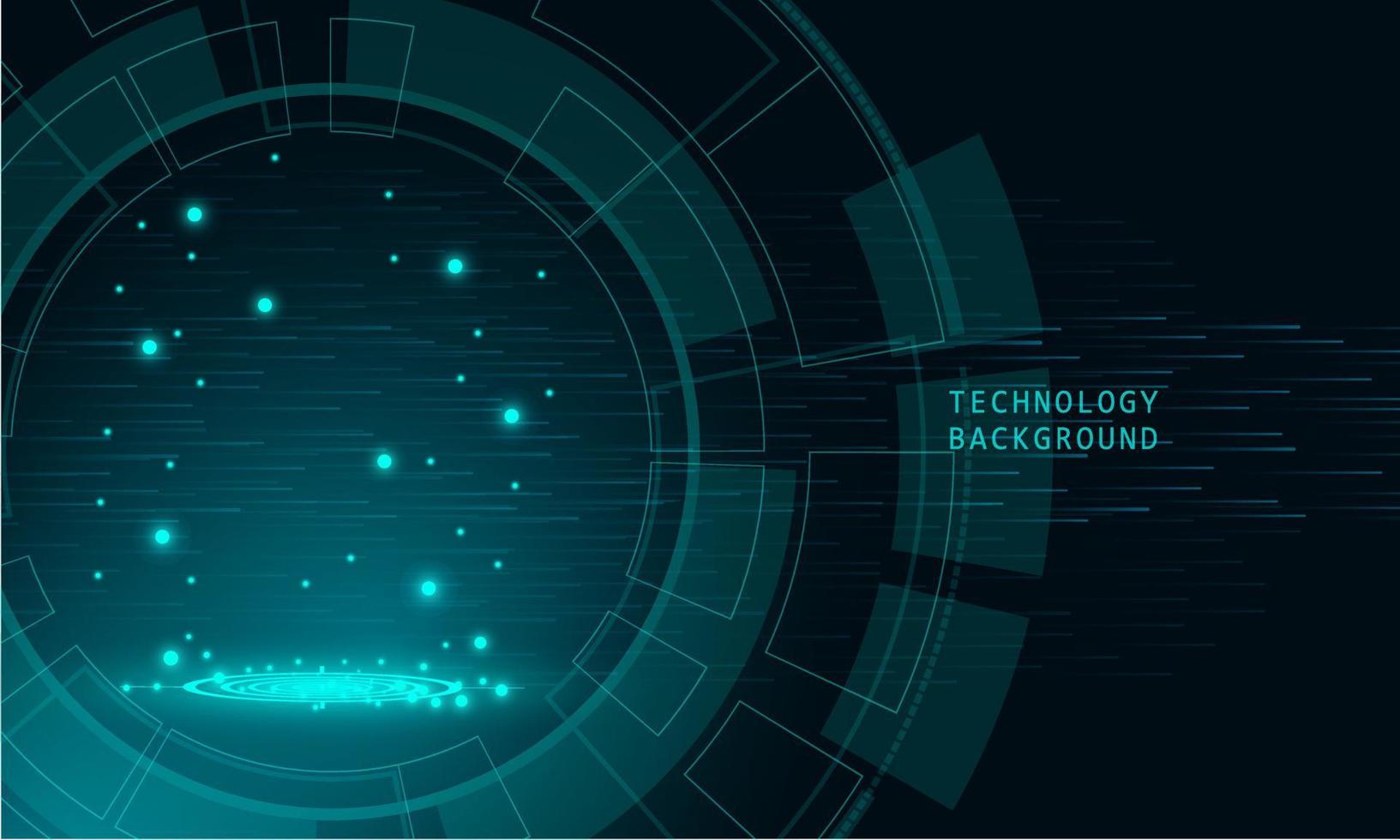 abstrakter Technologiekonzept-Partikel-Verbindungshintergrund mit Blaulicht. vektor