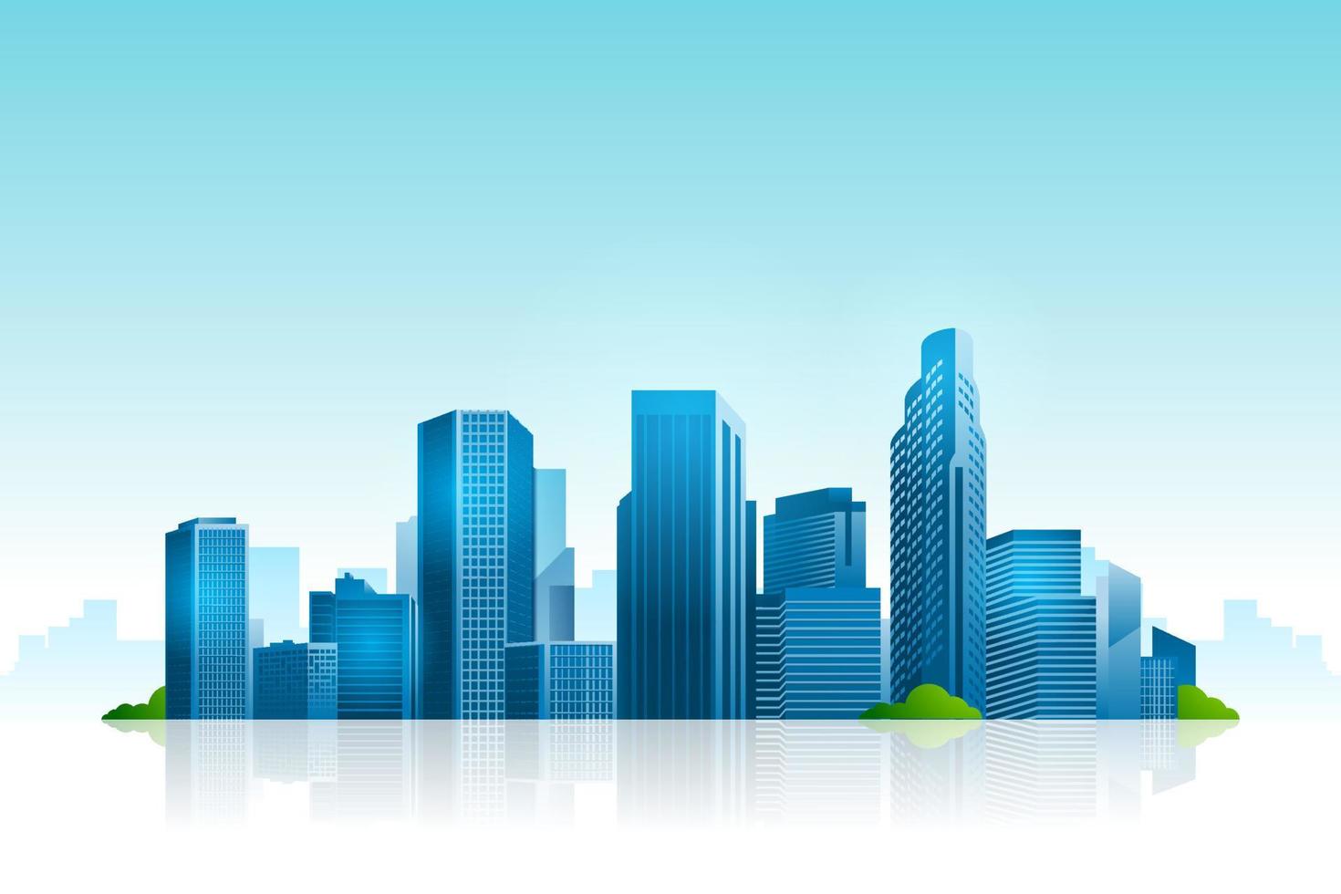 urban byggnad stadsbild skyline vektor illustration bakgrund med 3d-stil