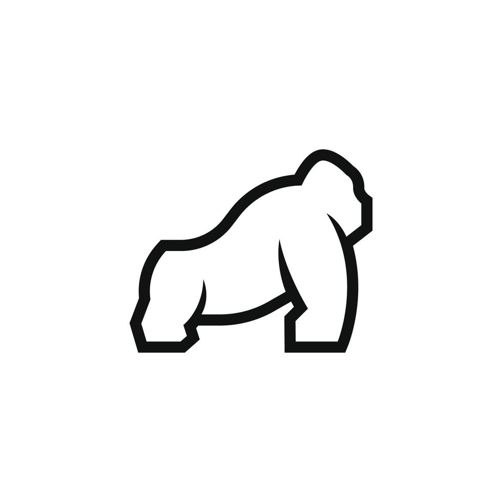 gorilla linje logotyp vektor design