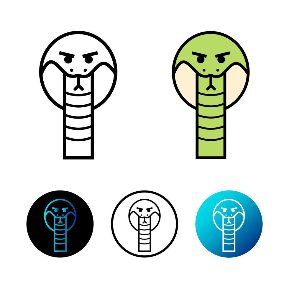 platt kobra huvud ikon illustration vektor
