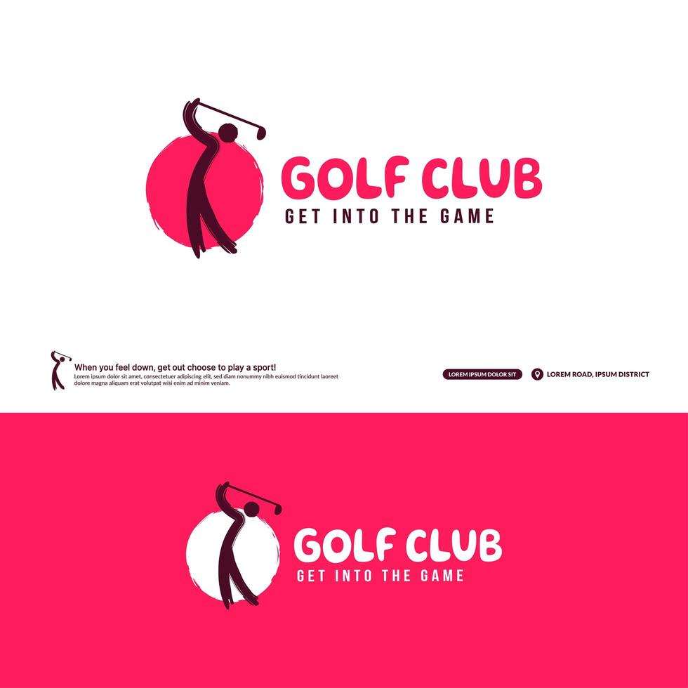 golfklubb logotyp formgivningsmall, golfturnering ikon koncept. abstrakt sport symbol vektorillustrationer. vektor