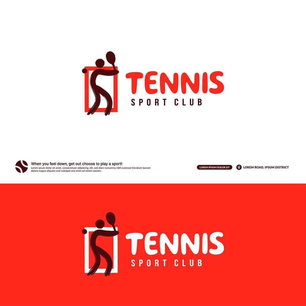 Tennisclub-Logo-Design-Vorlage, Tennisturnier-Logo-Konzept. Tennis-Team-Identität isoliert auf weißem Hintergrund, abstrakte Sportsymbol-Design-Vektorillustrationen vektor