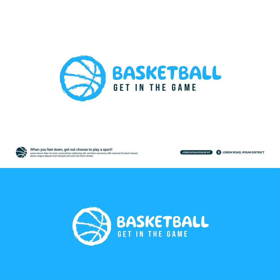 basketklubb logotyp formgivningsmall, basketturneringar logotyp koncept. basketlagsidentitet isolerad på vit bakgrund, vektorillustrationer för abstrakt sportsymboldesign vektor