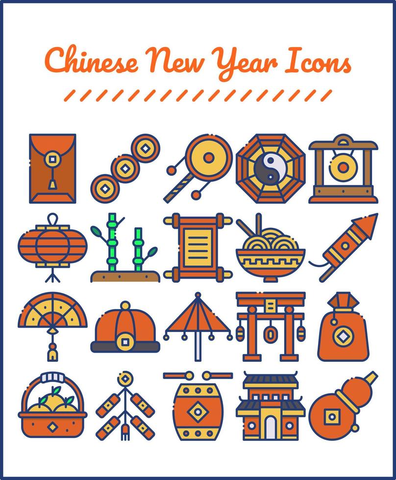 Chinesisches Neujahrs-Icon-Set vektor