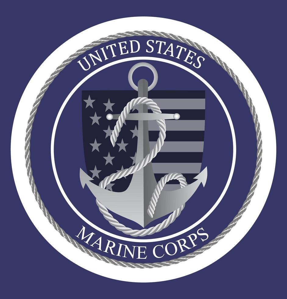 United States Marine Corps alles Gute zum Geburtstag 1775. Nationale Militärveranstaltung wird am 10. November organisiert. Emblem mit Anker vektor