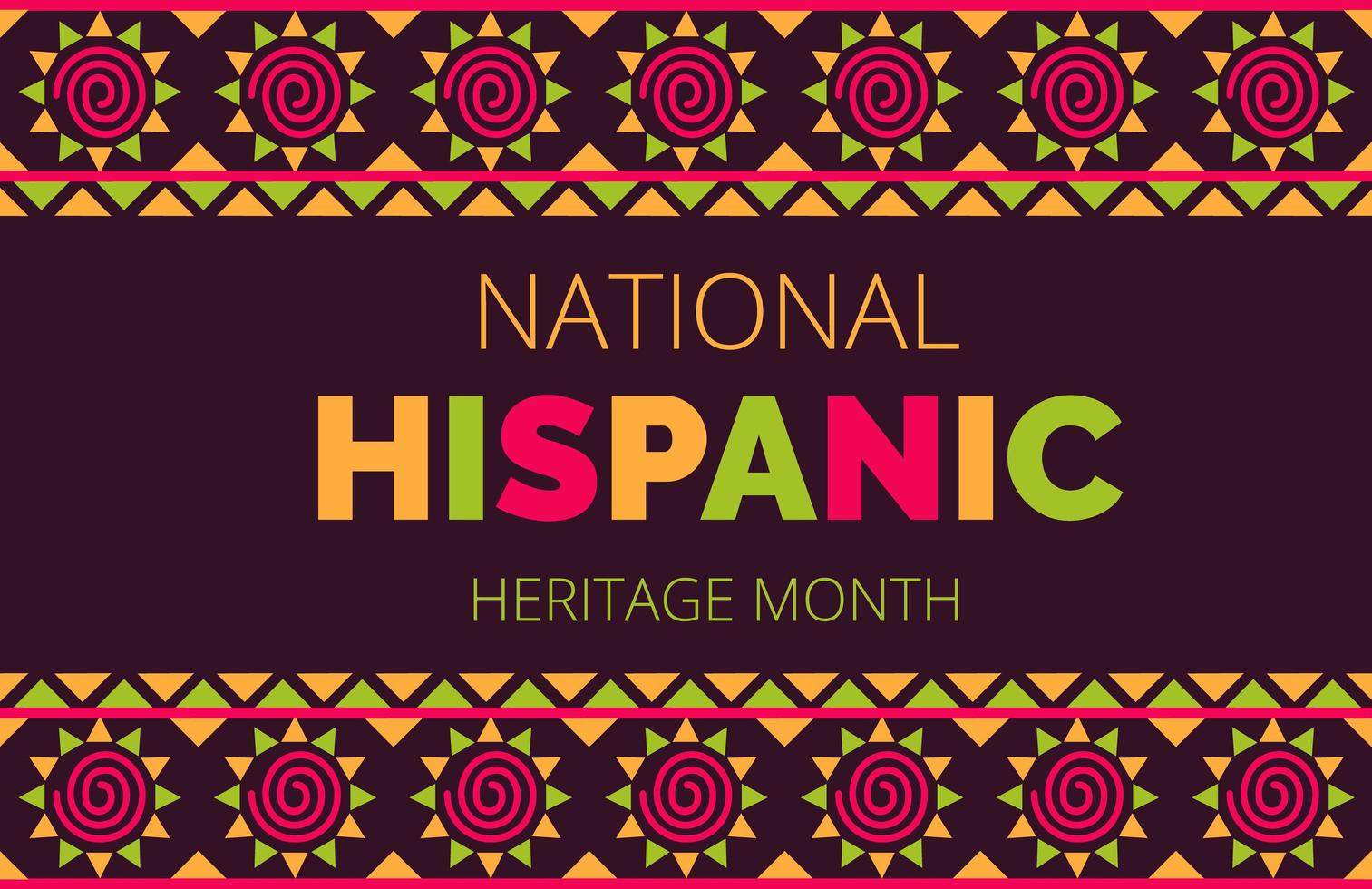 National Hispanic Heritage month firas från 15 september till 15 oktober USA. latino amerikansk prydnad vektor