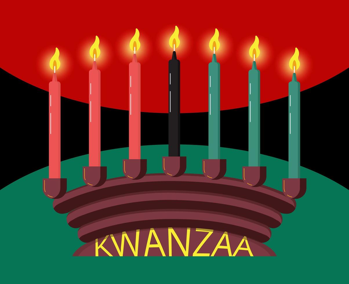 glücklicher Kwanzaa-Einladungsvektor für Web, Karte, Social Media. Happy Kwanza feierte vom 26. Dezember bis 1. Januar. vektor