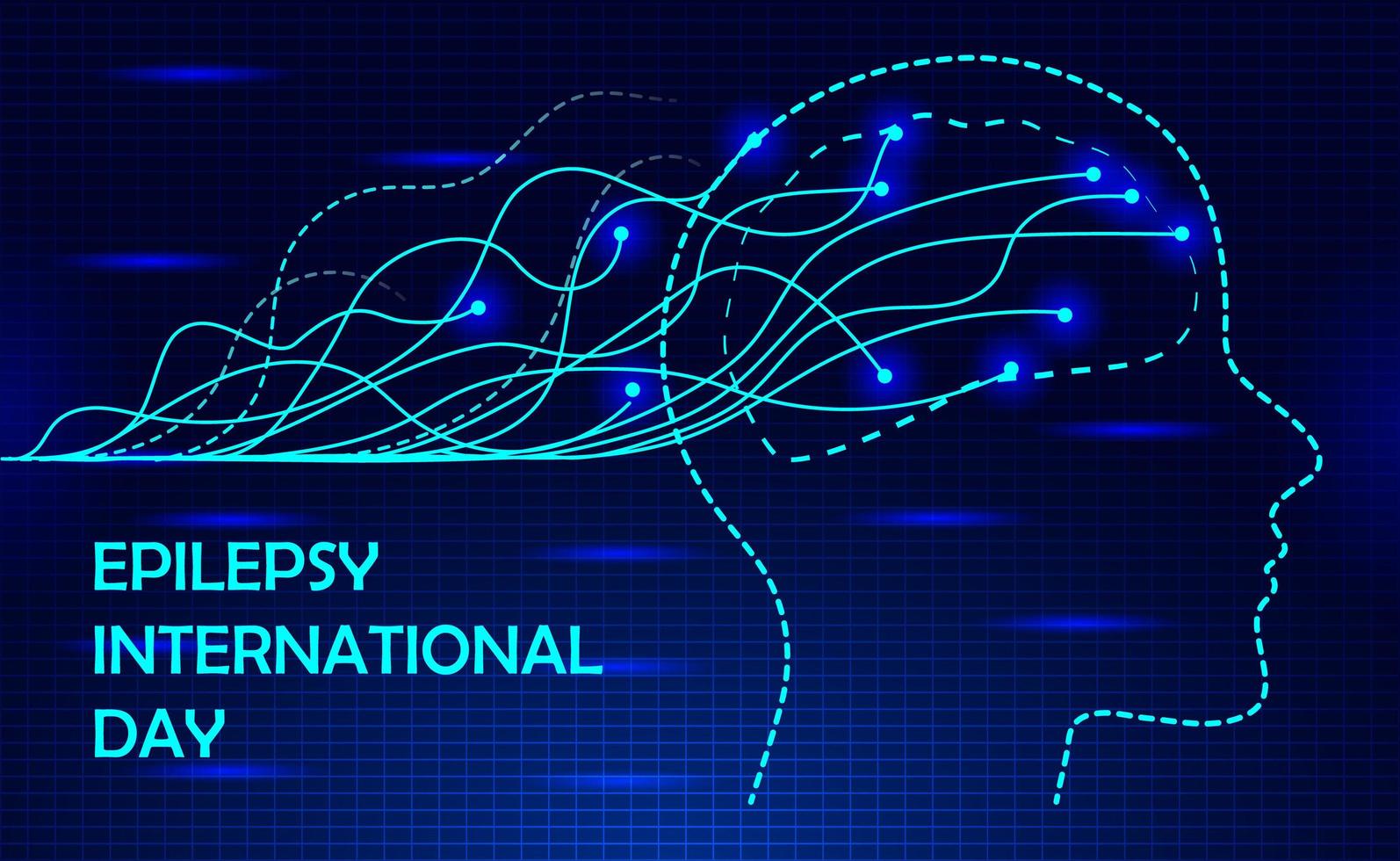internationella epilepsidagen är en speciell händelse den andra måndagen i februari. epilepsi, neurologisk sjukvård. migrän, fruktansvärd huvudvärk koncept vektor. vektor