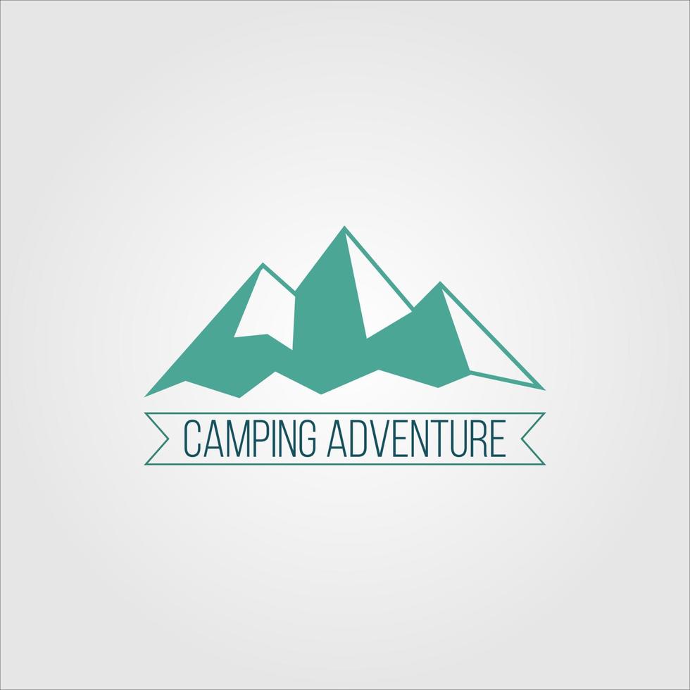 vektor camping logotyp. camping i fjäll och skogsnatur