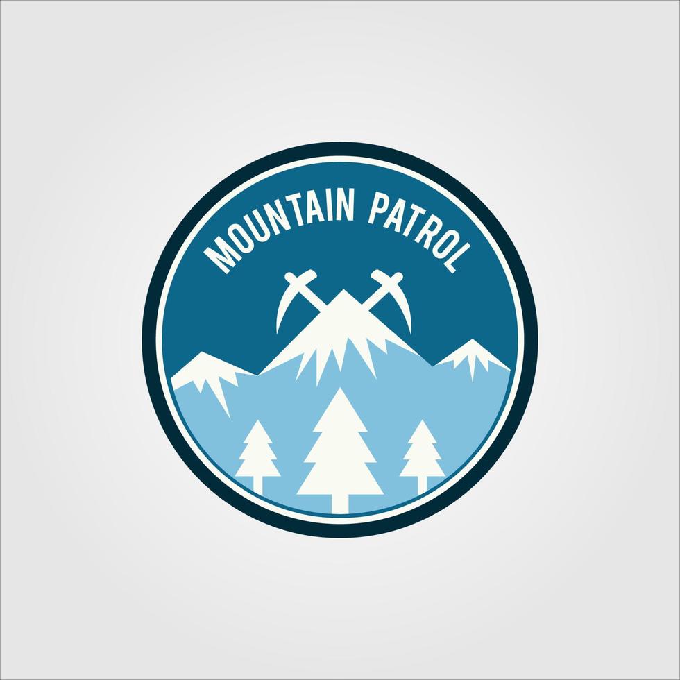 vektor berg logotyp. bergsäventyr och utforskning