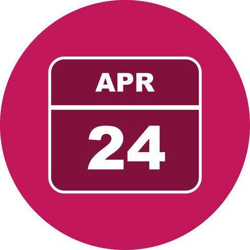 24 april Datum på en enkel dagskalender vektor