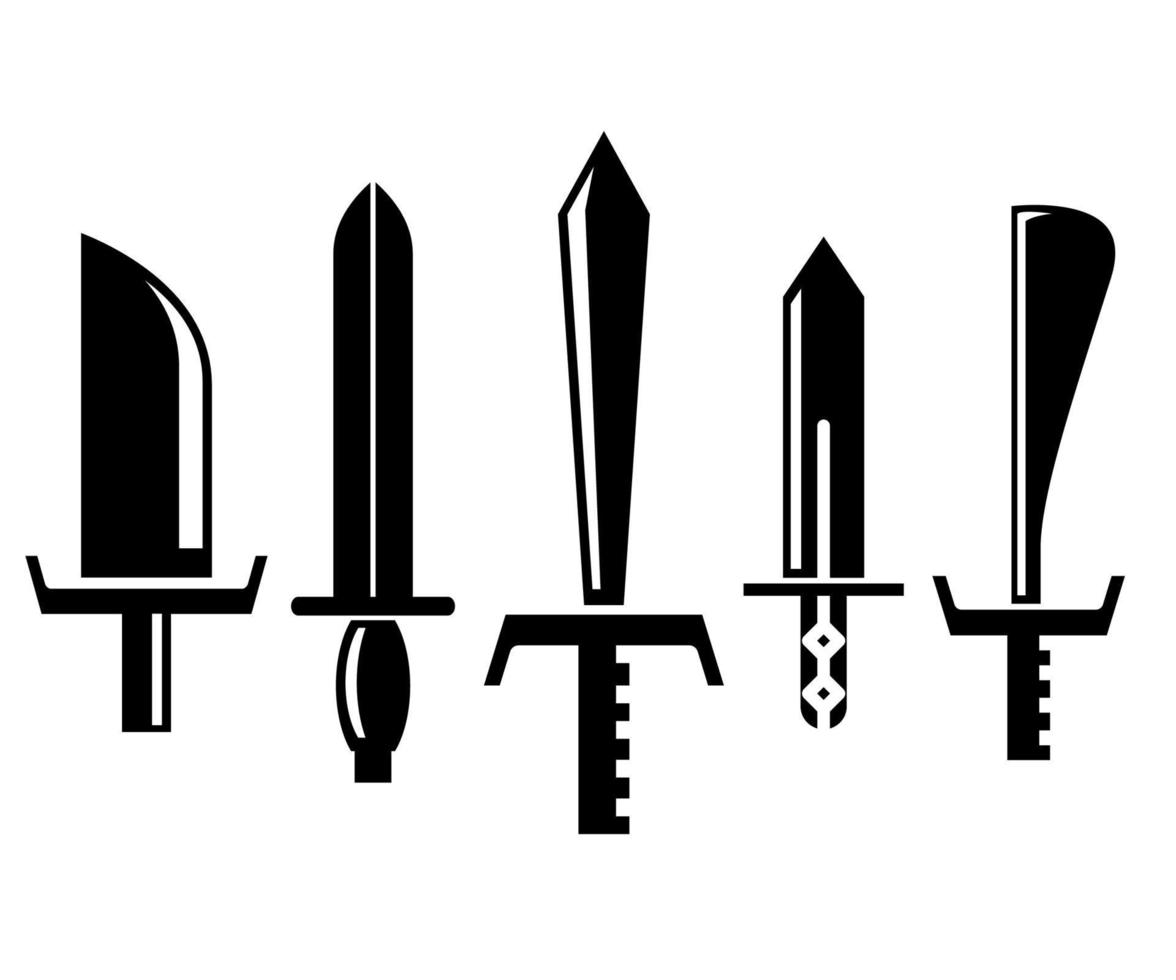 svärd och dolk ikoner vektor