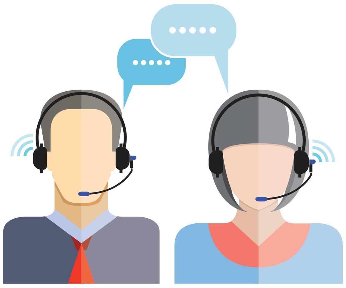 Mann und Frau Call Center Service Illustration vektor