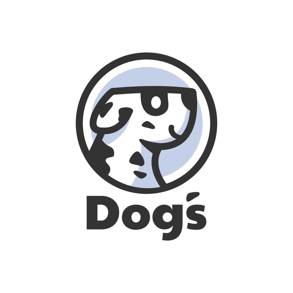 dalmatinisches Hundekopf-Logo-Design erkennen vektor