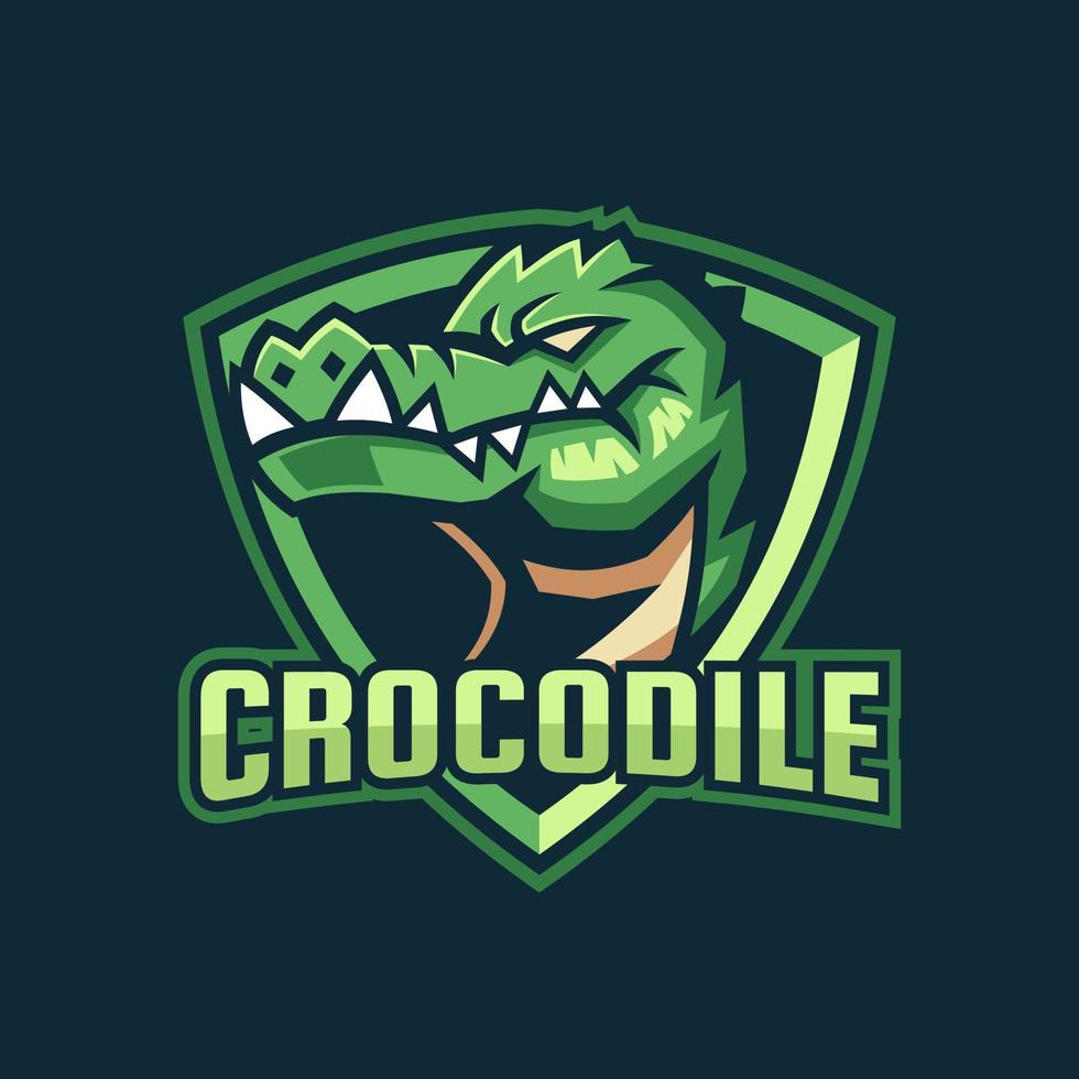 grünes Krokodil-Sport-Logo-Design vektor