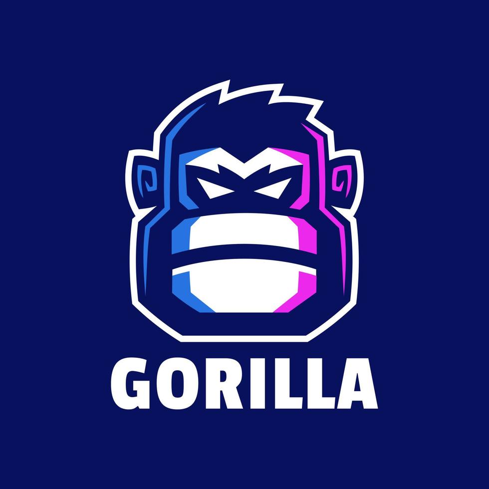 arg gorilla huvud logotyp design vektor