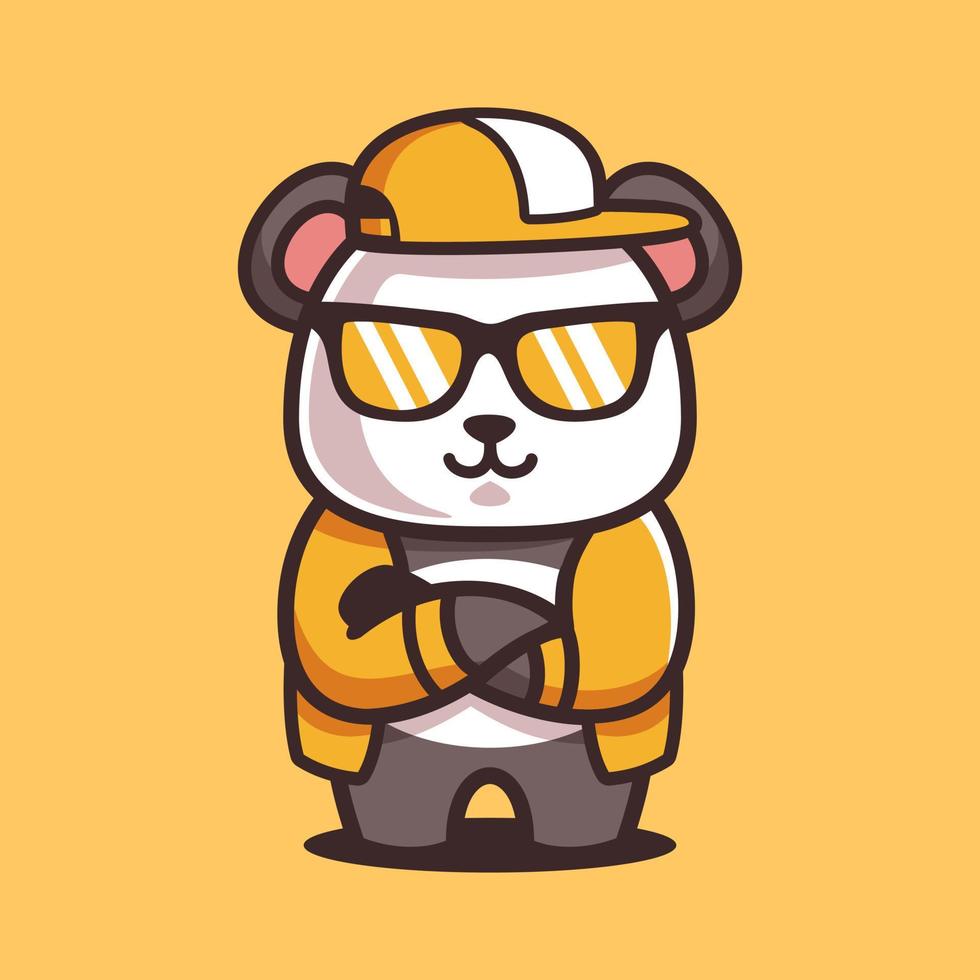 Cartoon cooler Panda trägt eine Sonnenbrille vektor