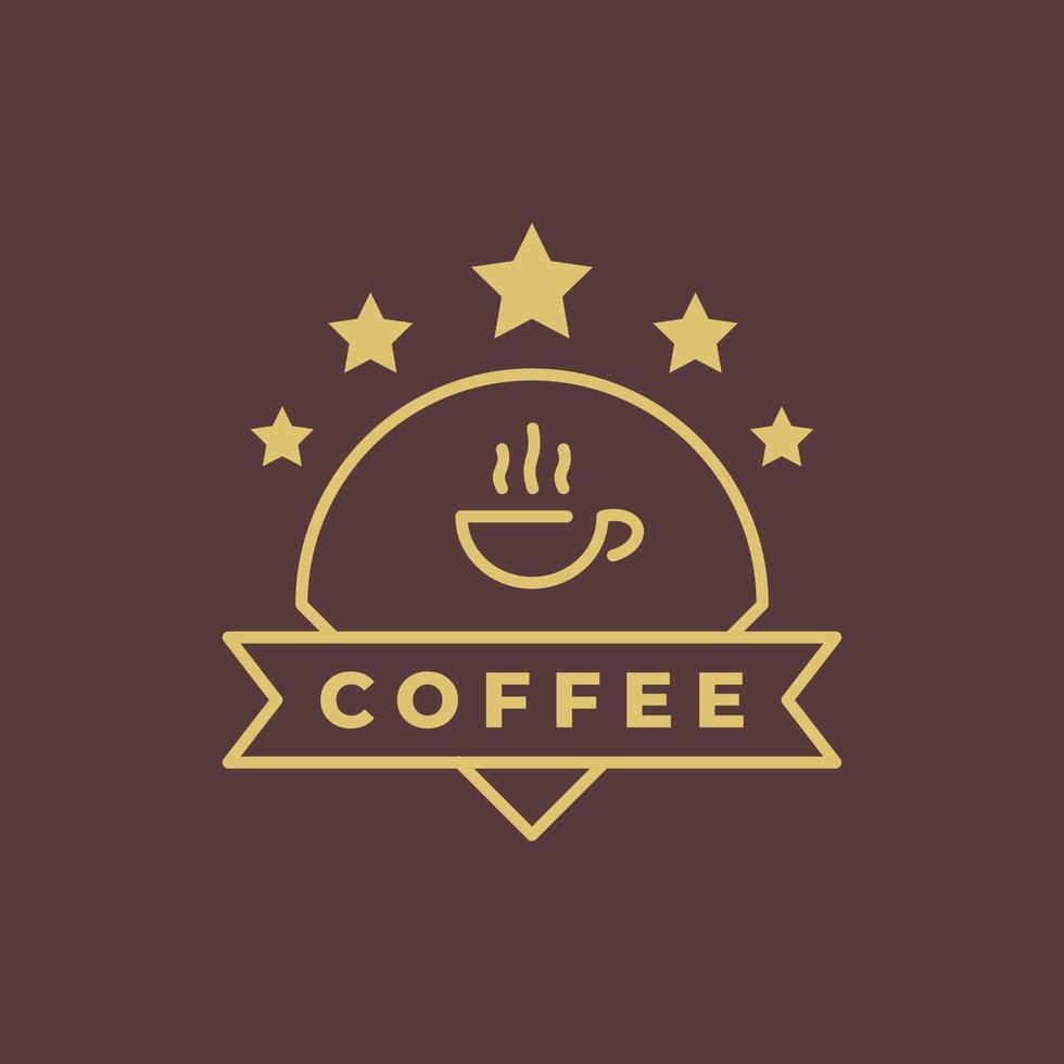 retro vintage logotypdesign med kaffeikon lämplig för cafélogotyp vektor