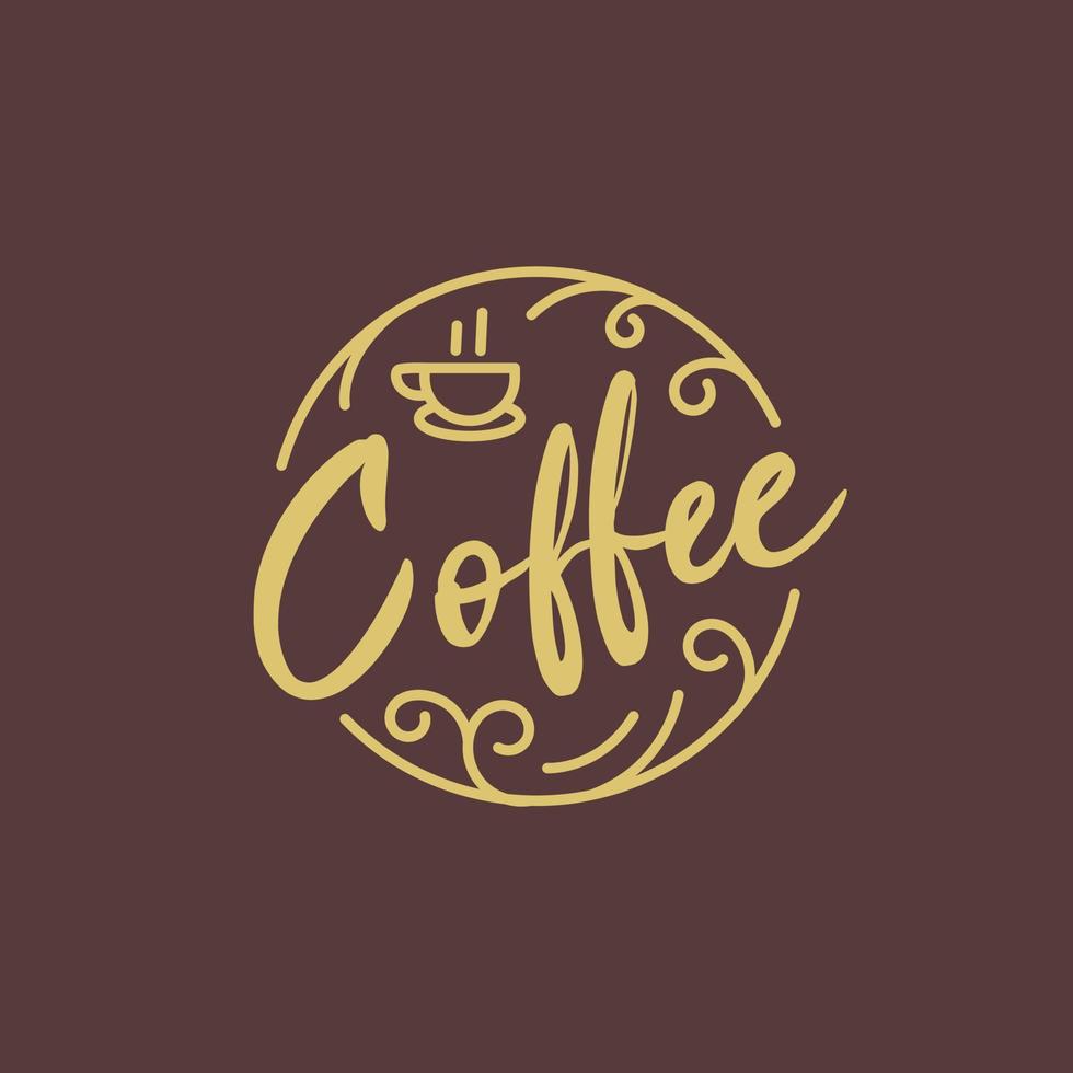 Retro-Vintage-Logo-Design für ein Café oder Café mit Kaffeesymbolen und kunstvollen Ornamenten vektor