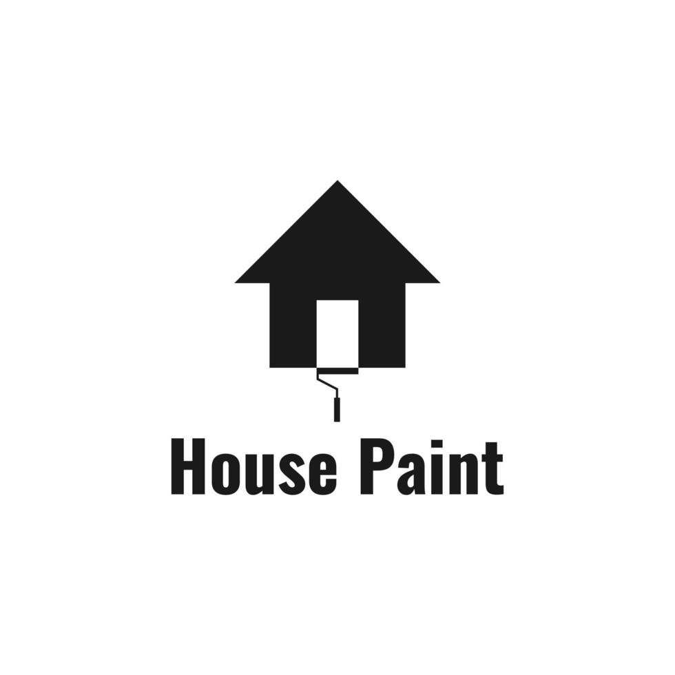 Home-Logo-Design mit Farbroller-Pinsel vektor