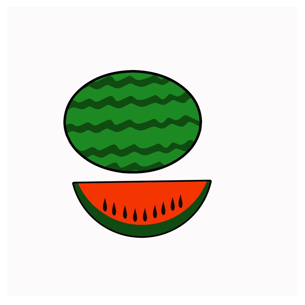 flaches design von obstgemüse wassermelone vektor