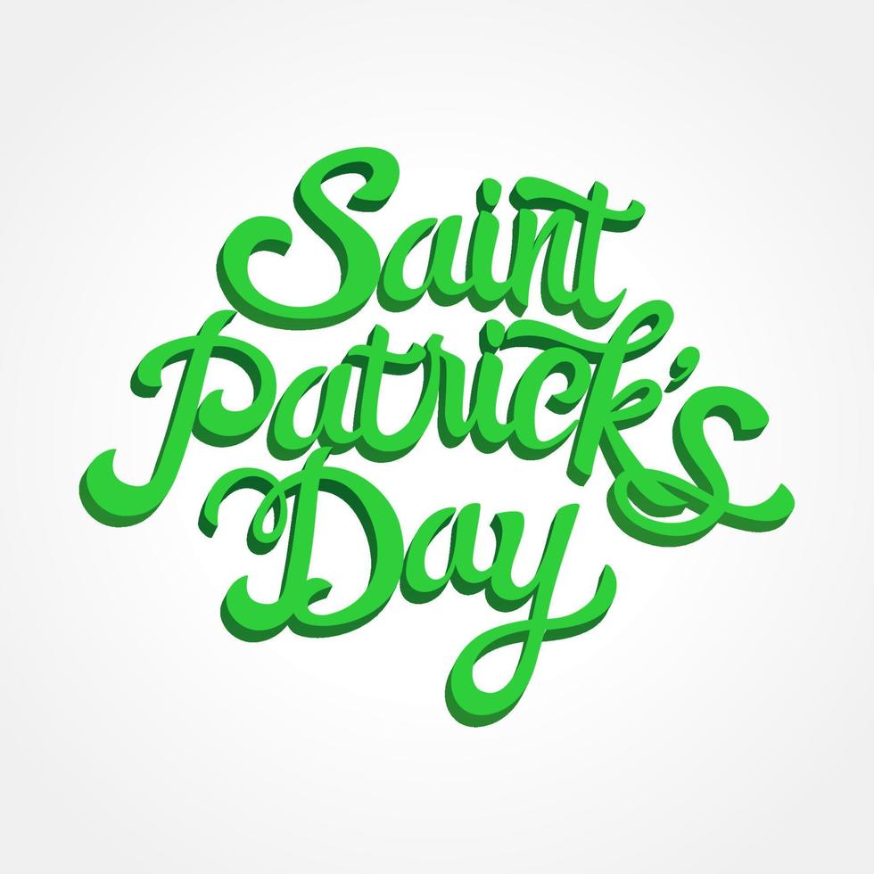 3D-Effekt-Text von St. Patrick's Day auf weißem Hintergrund vektor