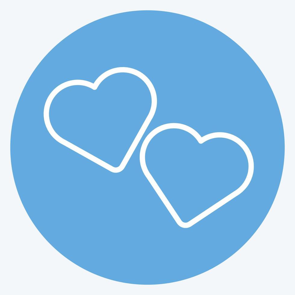 hjärtan ikon i trendiga blå ögon stil isolerad på mjuk blå bakgrund vektor