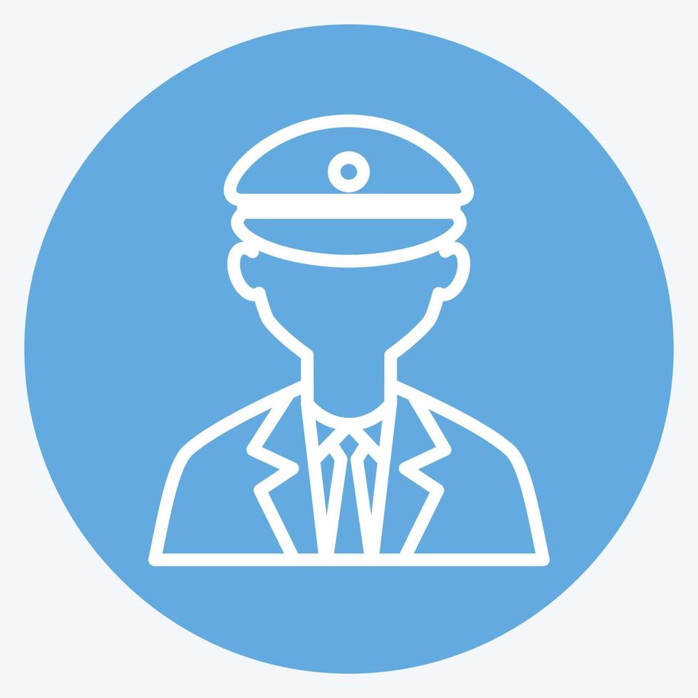 Taxifahrer-Symbol im trendigen blauen Augen-Stil isoliert auf weichem blauem Hintergrund vektor