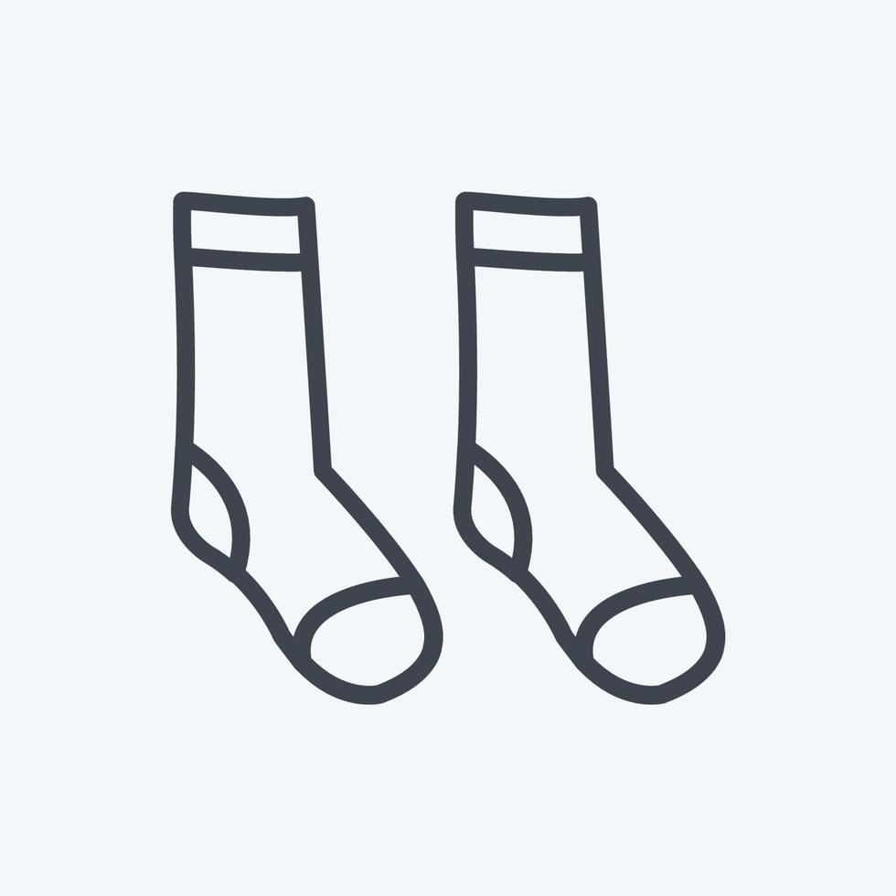 Socken-Symbol im trendigen Linienstil isoliert auf weichem blauem Hintergrund vektor