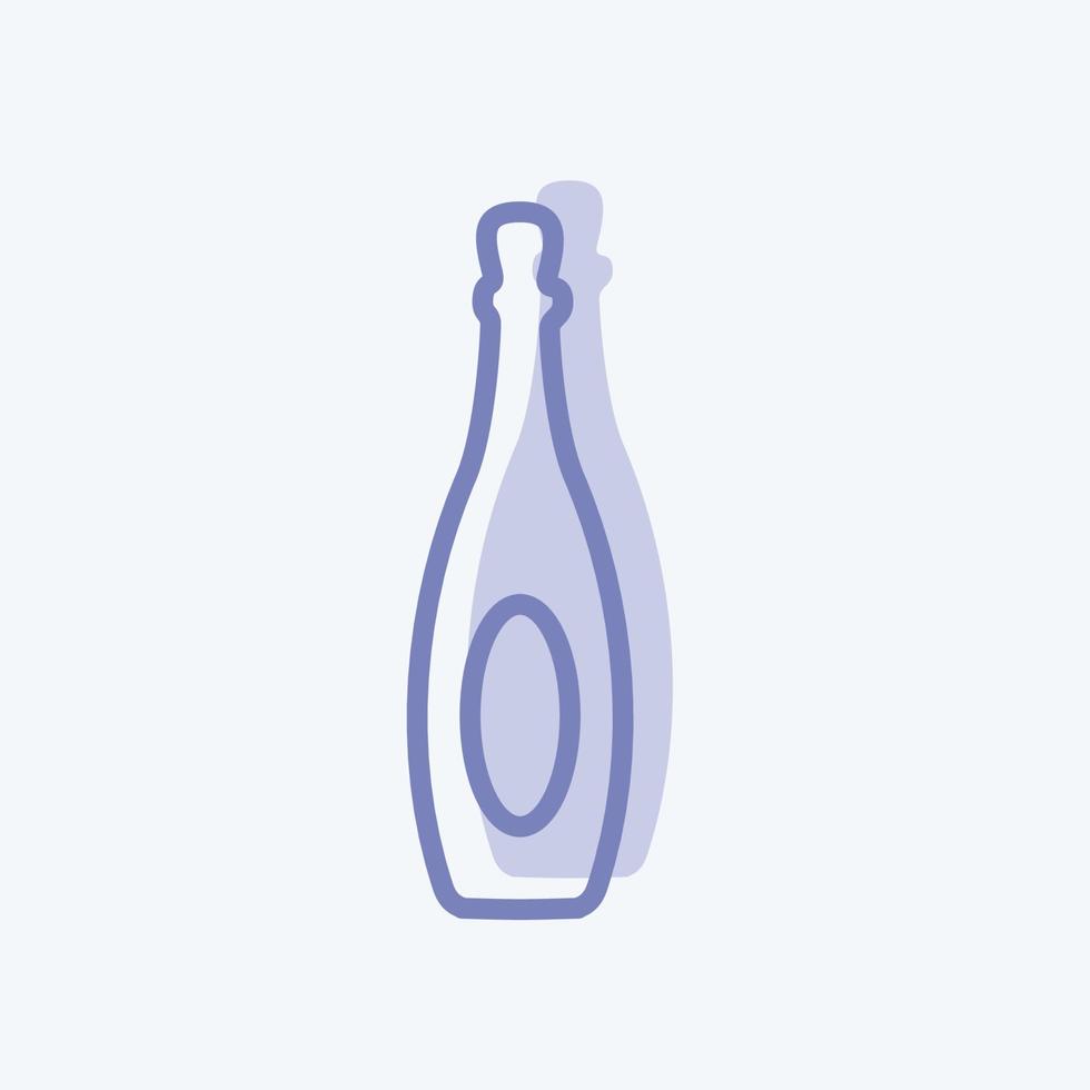 Flaschensymbol im trendigen zweifarbigen Stil isoliert auf weichem blauem Hintergrund vektor