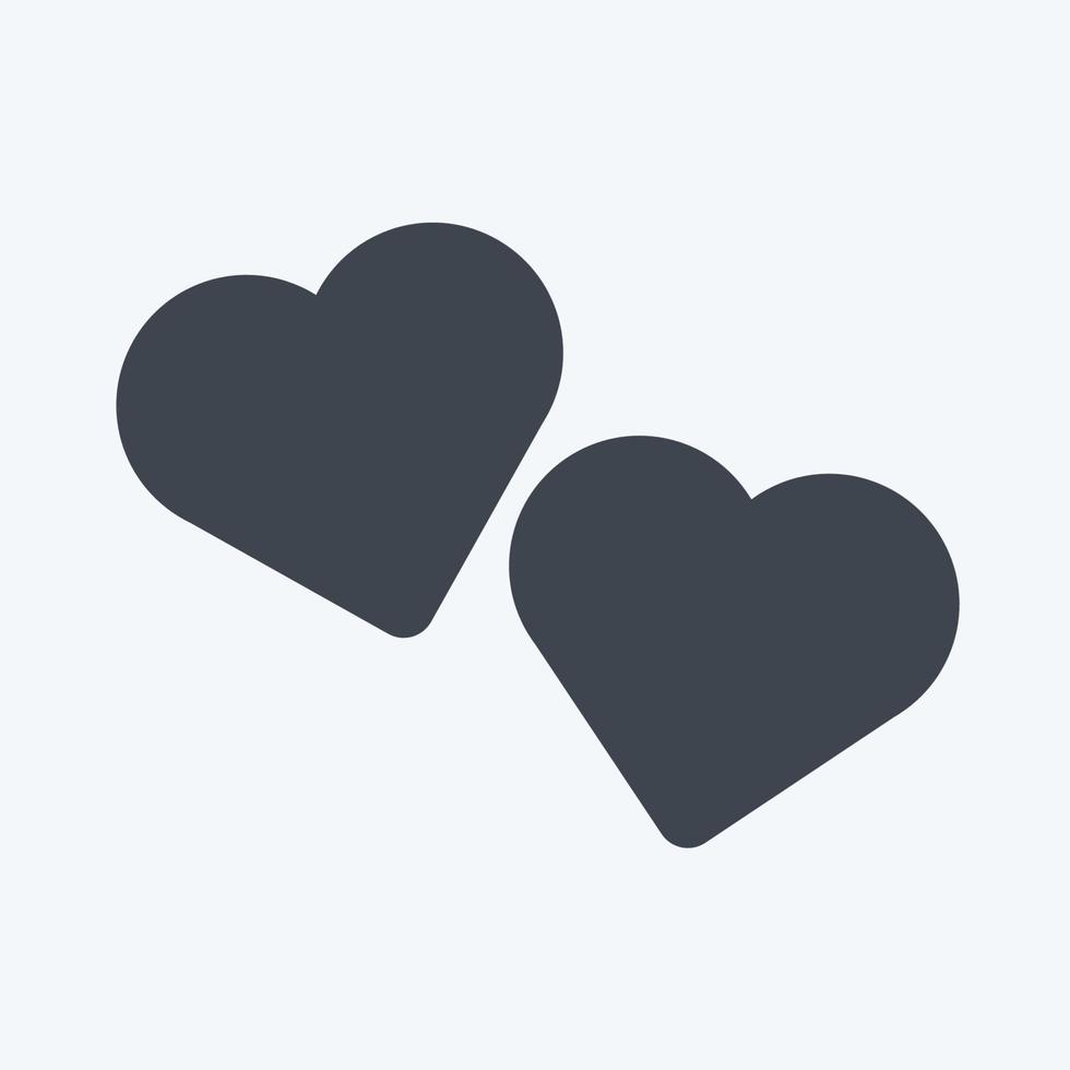 hjärtan ikon i trendig glyph stil isolerad på mjuk blå bakgrund vektor