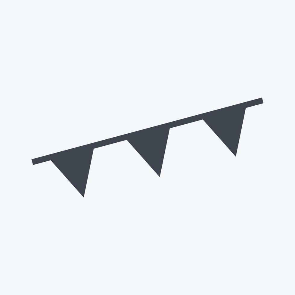 Girlanden-Symbol im trendigen Glyphen-Stil isoliert auf weichem blauem Hintergrund vektor