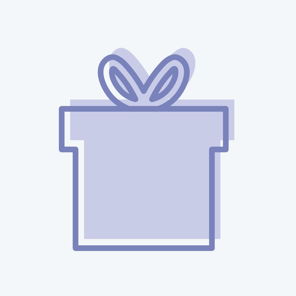 presentförpackning ikon i trendig tvåfärgad stil isolerad på mjuk blå bakgrund vektor