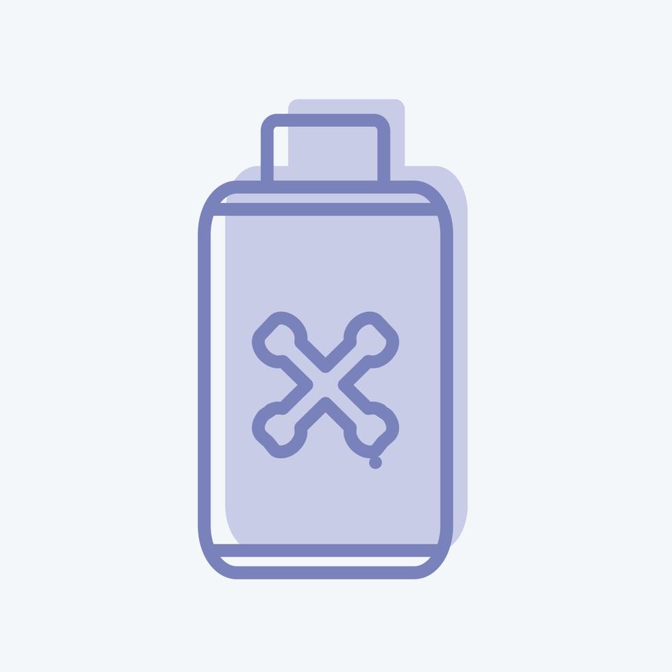 bekämpningsmedelsflaska ikon i trendig tvåfärgad stil isolerad på mjuk blå bakgrund vektor