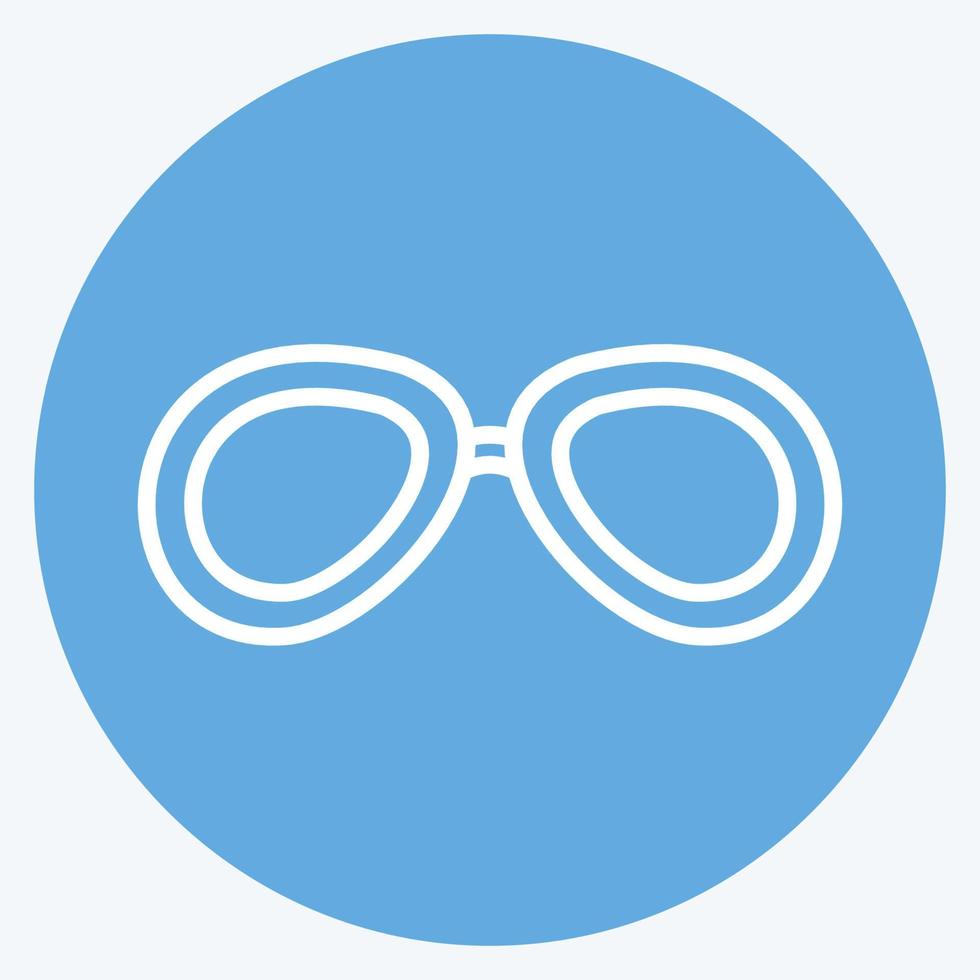 vintage glasögon ikon i trendiga blå ögon stil isolerad på mjuk blå bakgrund vektor