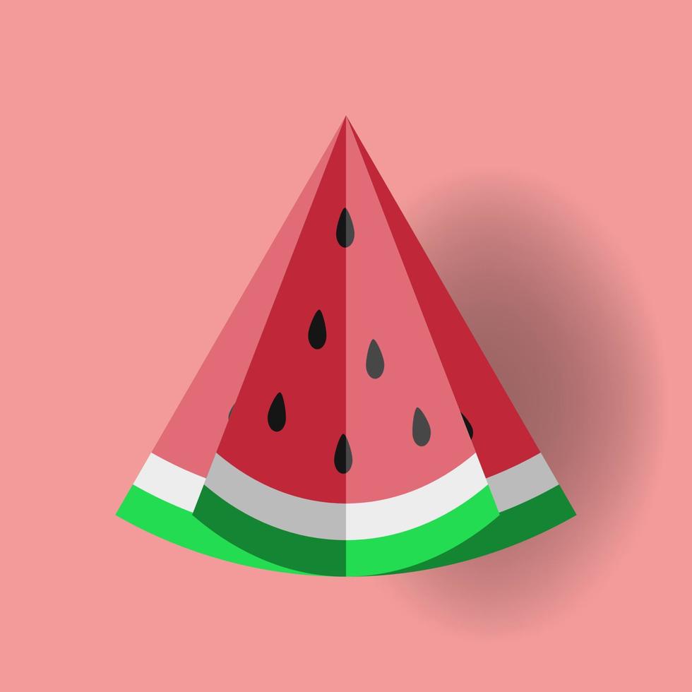 geschnittene Wassermelone Vektor-Papier-Schnitt-Stil-Illustration vektor