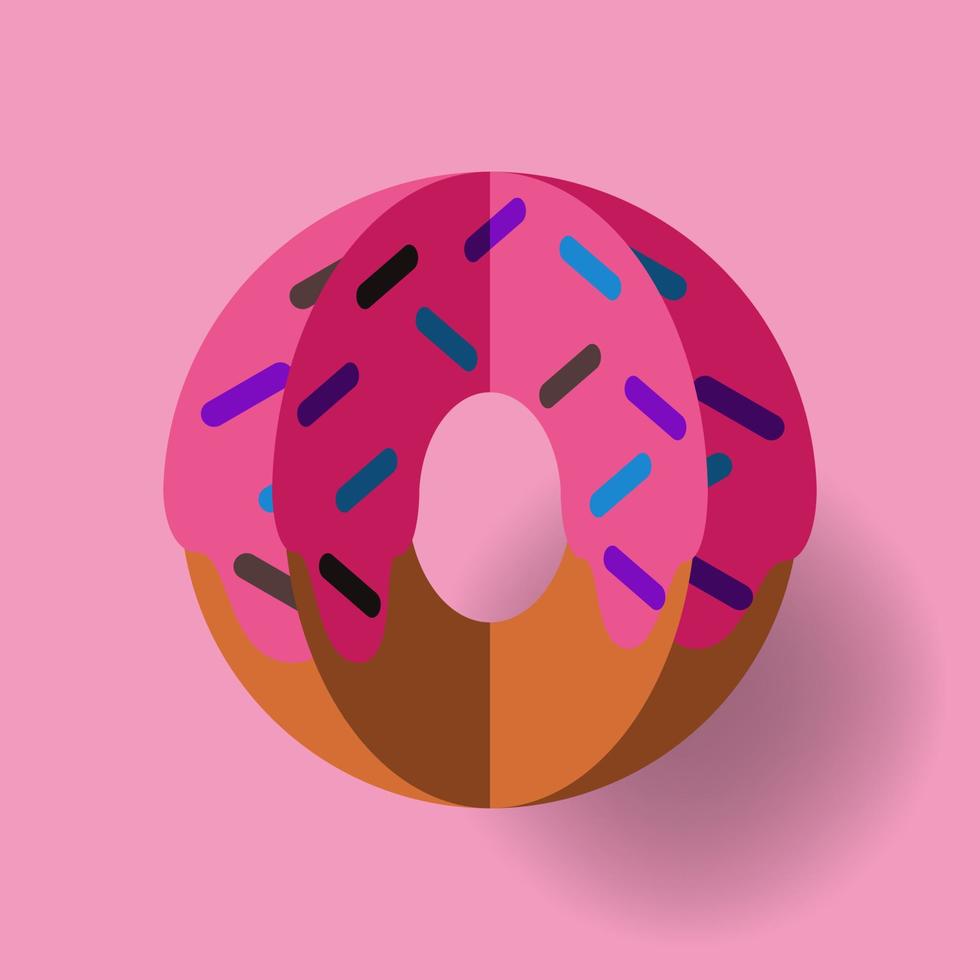 Donut-Vektor-Papierschnitt-Stil-Illustration vektor