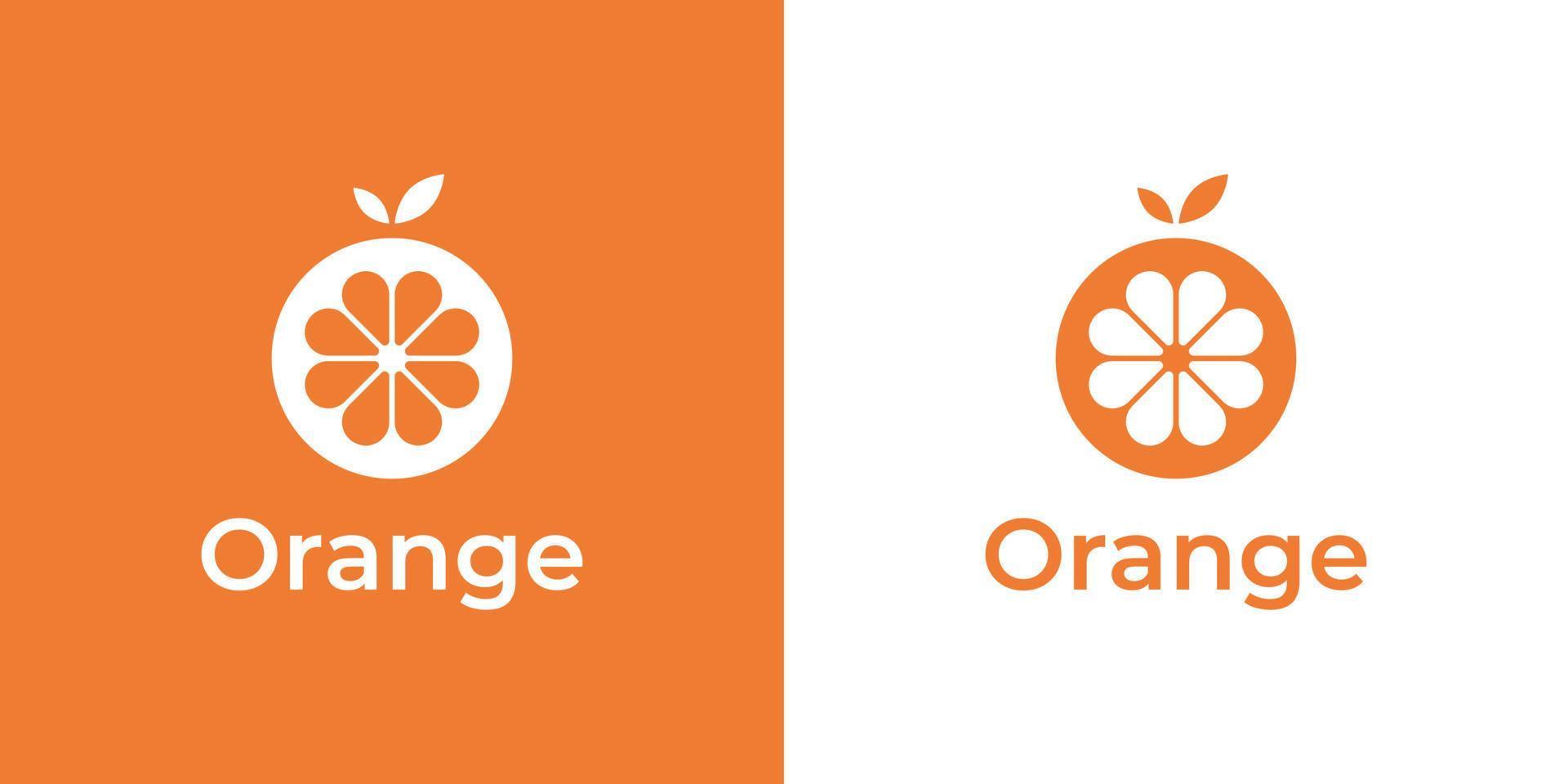 frisches orange einfaches minimales Logo-Design vektor