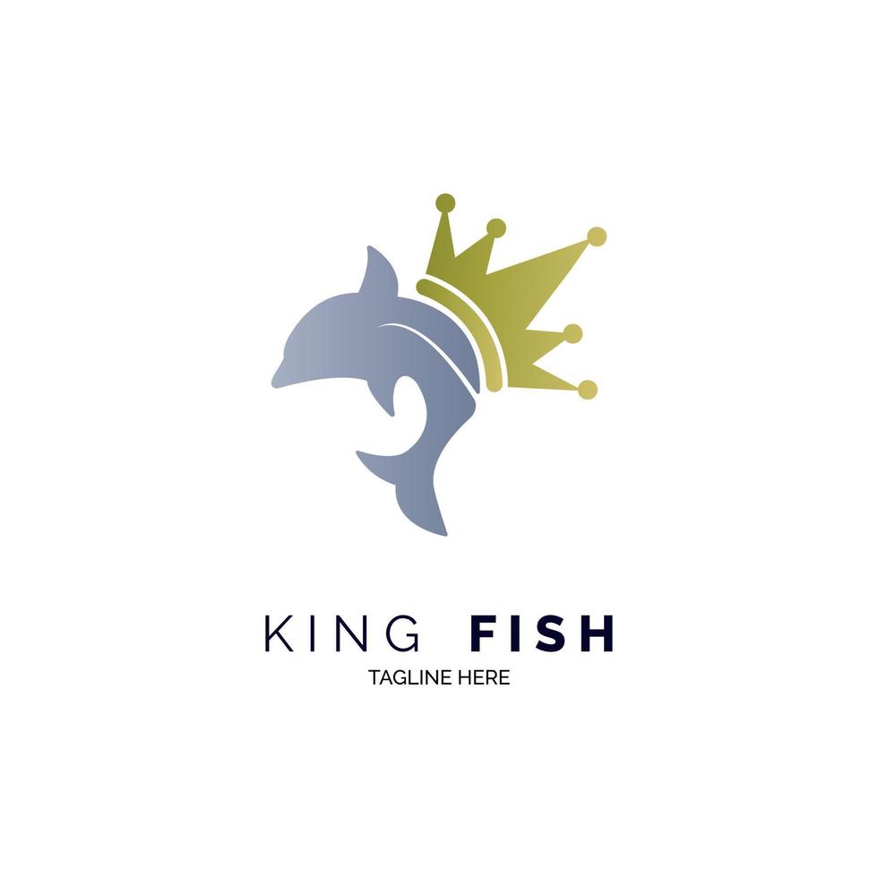 King Fish Logo Icon Template Design für Marke oder Unternehmen und andere vektor