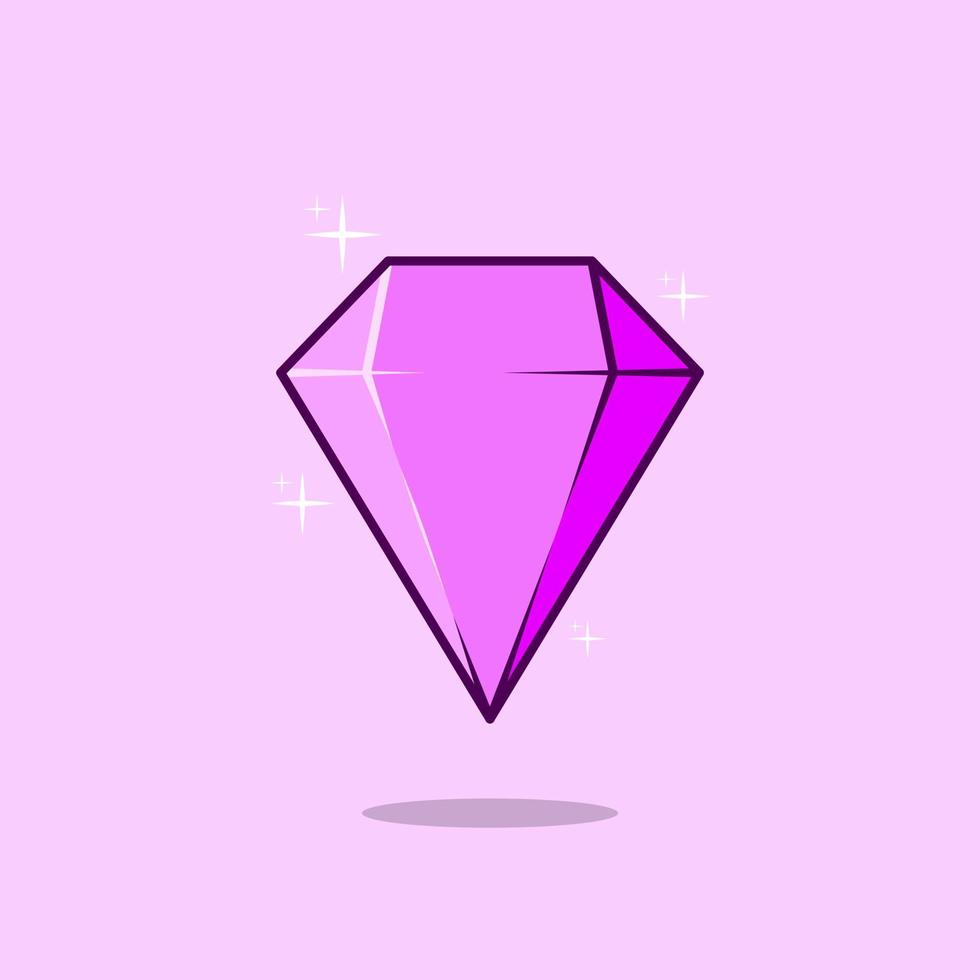 Diamant-Cartoon-Stil-Ikonenillustration vektor