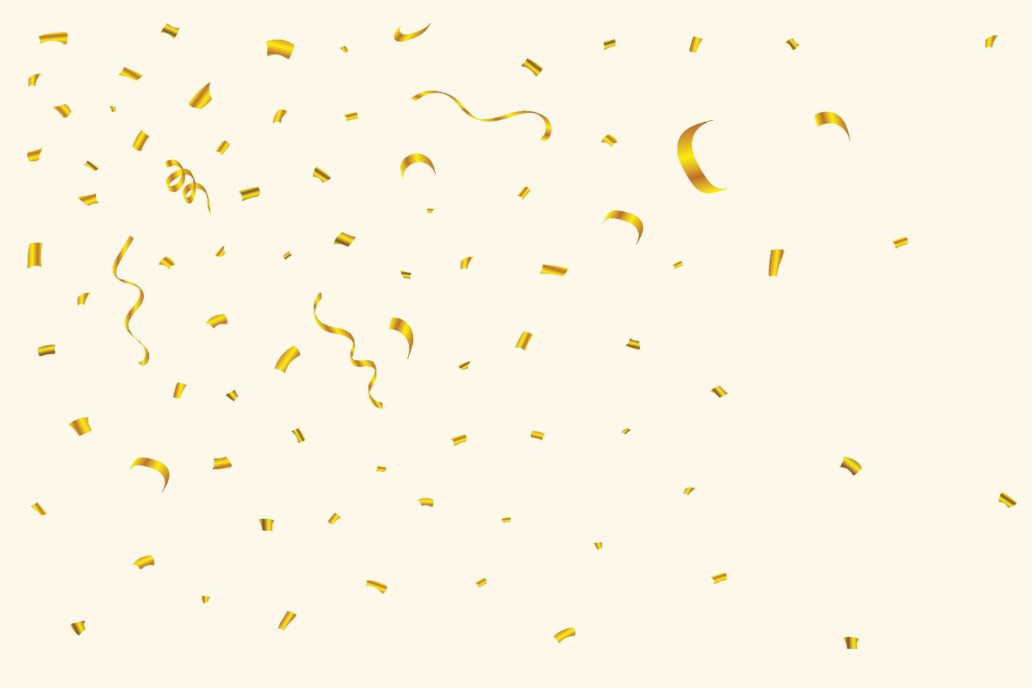 goldene Konfetti-Explosion auf einem cremefarbenen Hintergrund isoliert. goldenes Party-Lametta und Konfetti fallen. Festival-Elemente. Konfettivektor für Karnevalshintergrund. Geburtstagsfeier. vektor