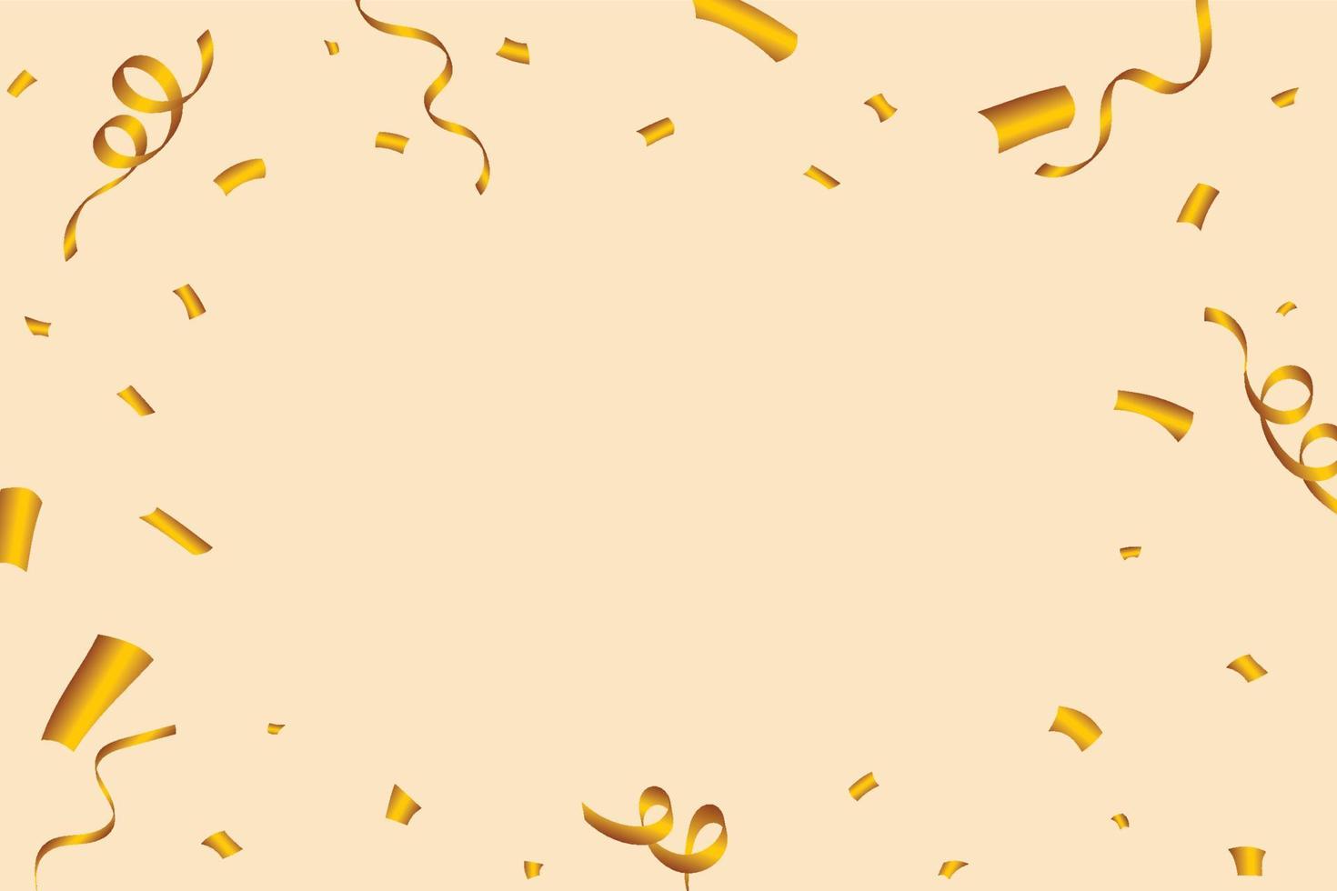 goldene Konfetti-Explosion auf einem goldenen Hintergrund isoliert. Goldener Party-Lametta- und Konfetti-Fotorahmen. Geburtstagsfeier. Konfettivektor für Karnevalshintergrund. Festival-Elemente. vektor