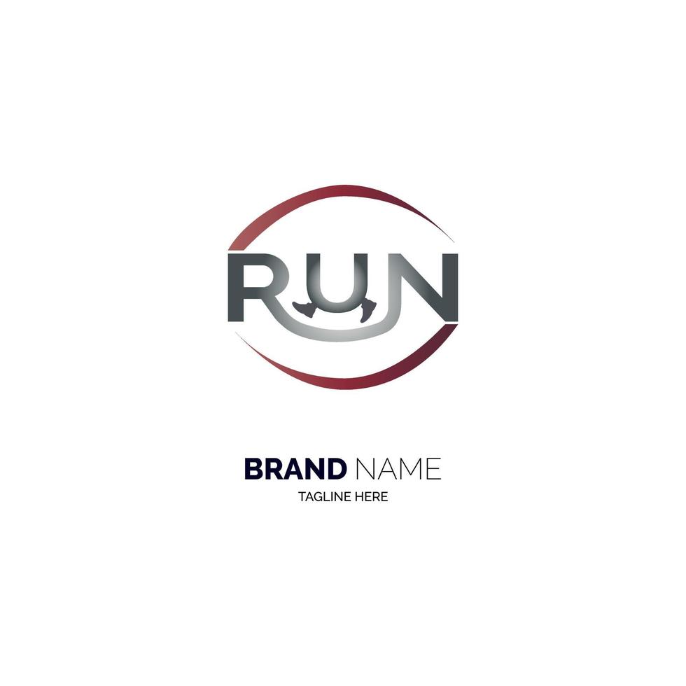 Run Letter Logo Designs Vorlage für Marke oder Unternehmen und andere vektor