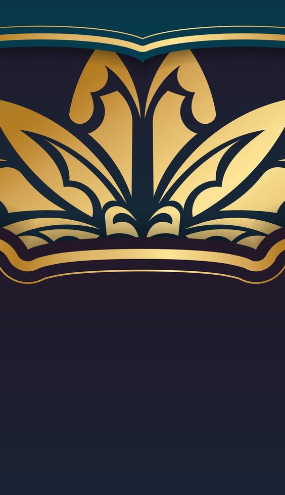 blauer Hintergrund mit Farbverlauf mit indischen Goldornamenten für das Design unter Ihrem Logo vektor