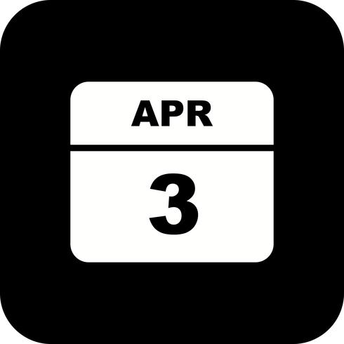 3. April Datum für einen Tagkalender vektor