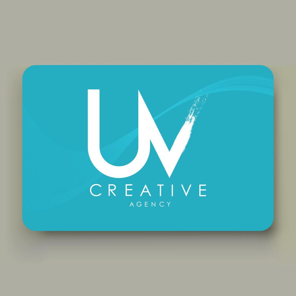 UV borste bokstäver logotyp design. vit färg logotyp bokstavsikon med elegant vektordesign. . med visitkort vektor mall.