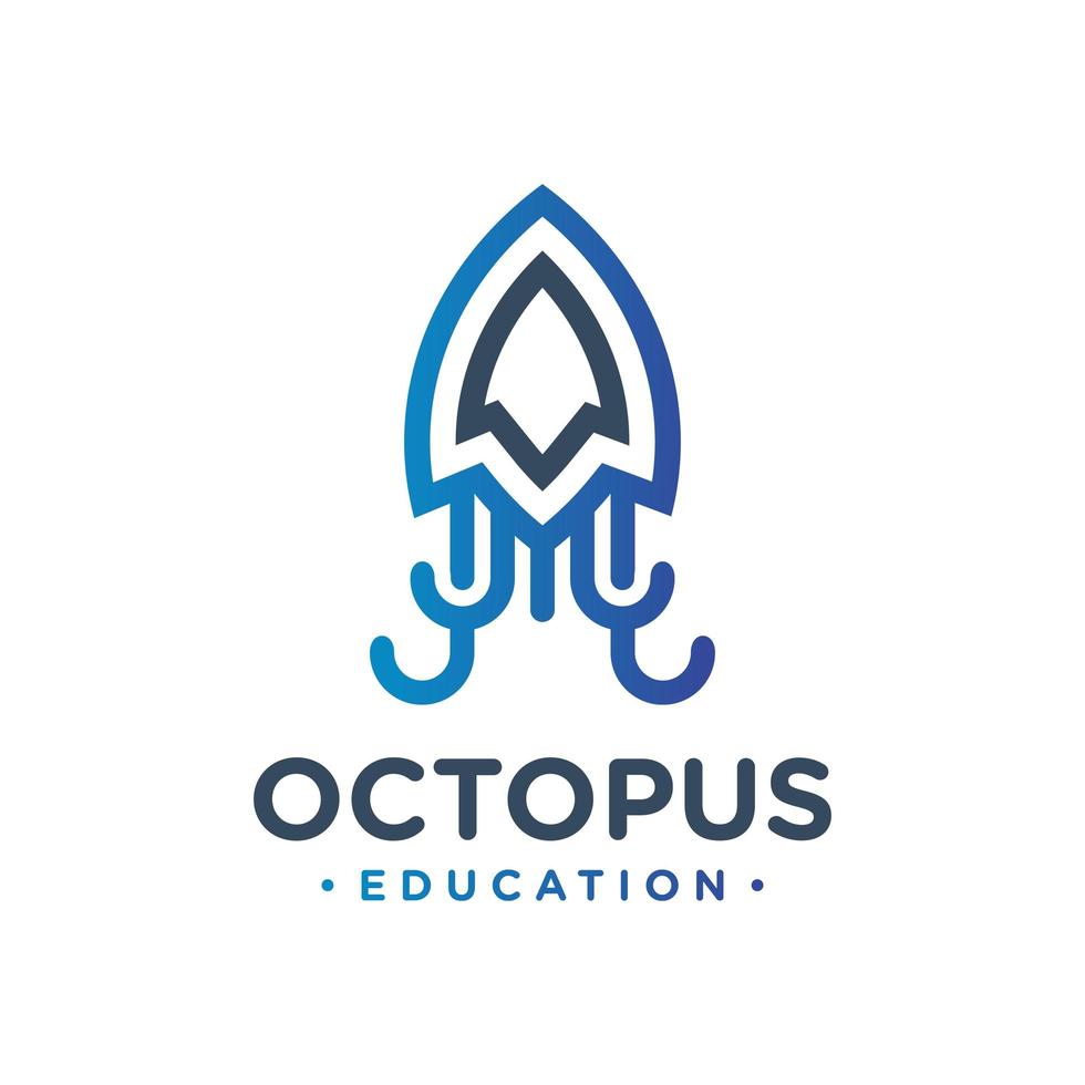 Oktopus-Umriss-Logo-Design vektor